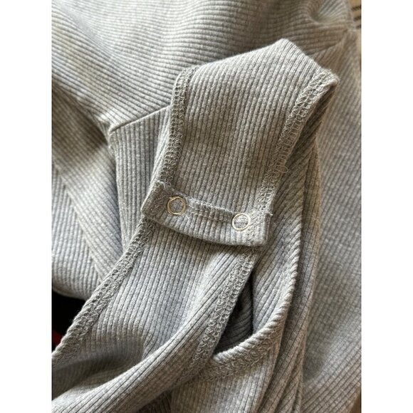 L'AGENCE Winona Ribbed Long Sleeve Bodysuit Heather Grey Womens Size Large - Picture 7 of 9